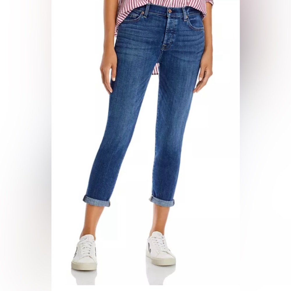 7 For All Mankind Blue Straight Leg Jeans